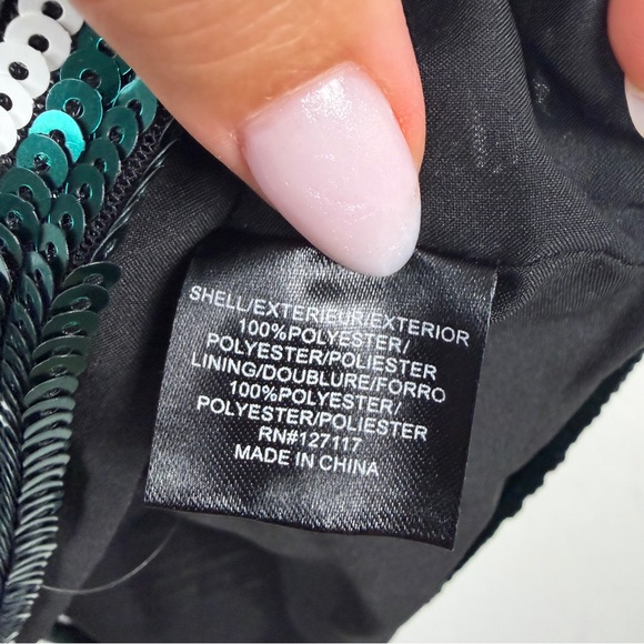 Badgley Mischka Women's Green And White Sequin Top Size 14 - Picture 5 of 6